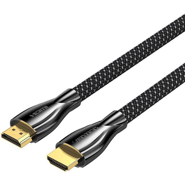 Vention Cotton Braided 4K HDMI Male to Male Cable 1.5M Black Zinc Alloy Type