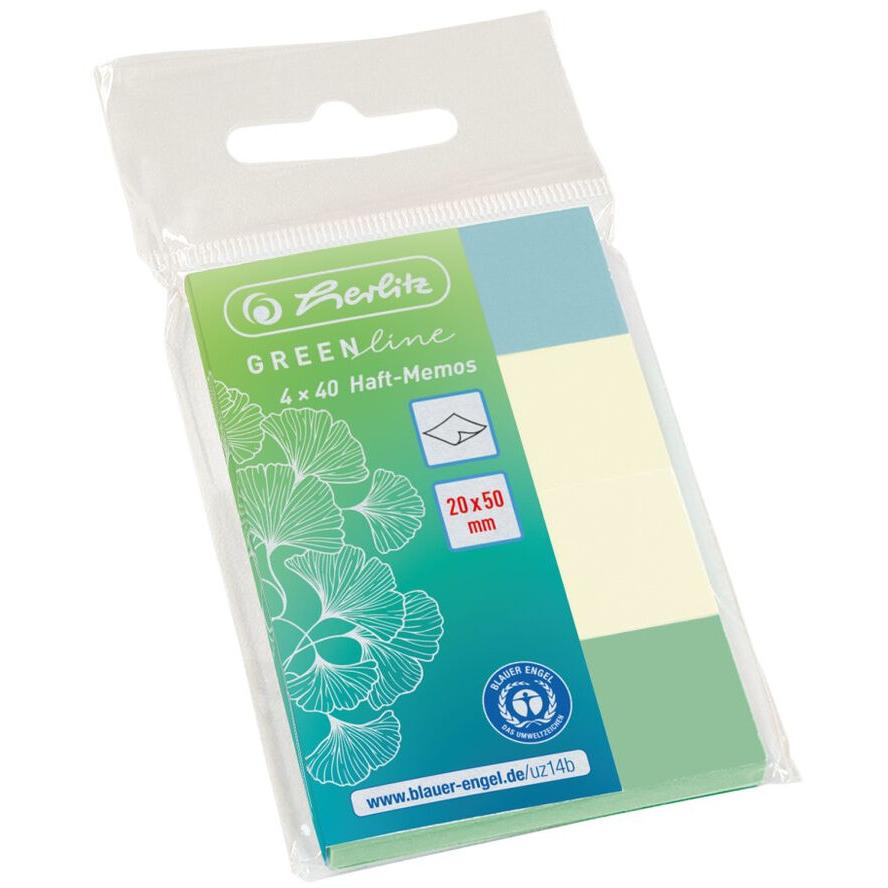 Herlitz GREENline 50x20mm 4x40lap-os öntapadós csík (50033447)