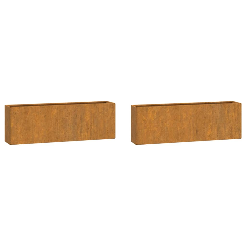 2 db rozsda színű corten acél fali növénytartó 53 x 10 x 17 cm (823686)
