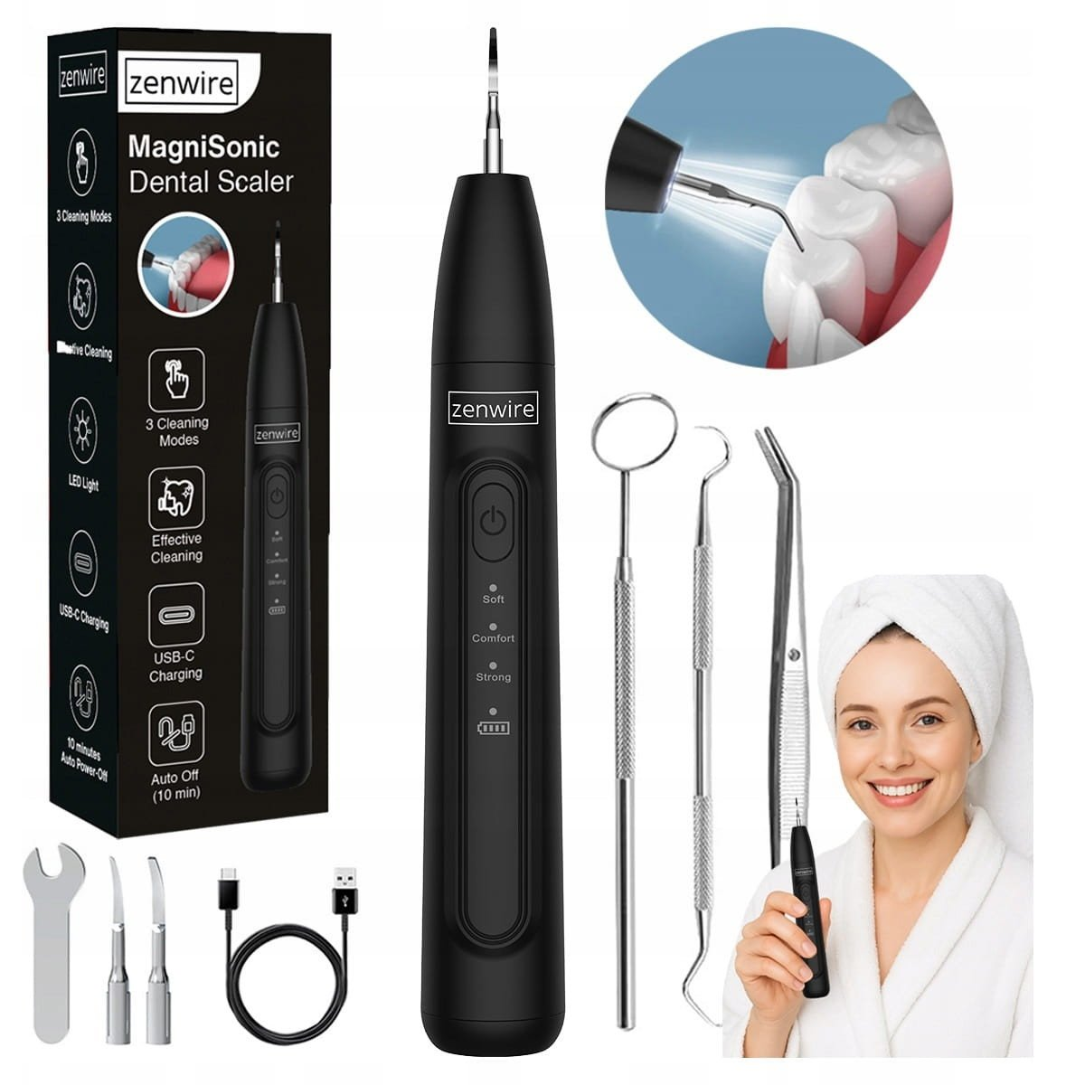 Zenwire J09 Ultrahangos Fogkőeltávolító LED Világítással (5904507521738)