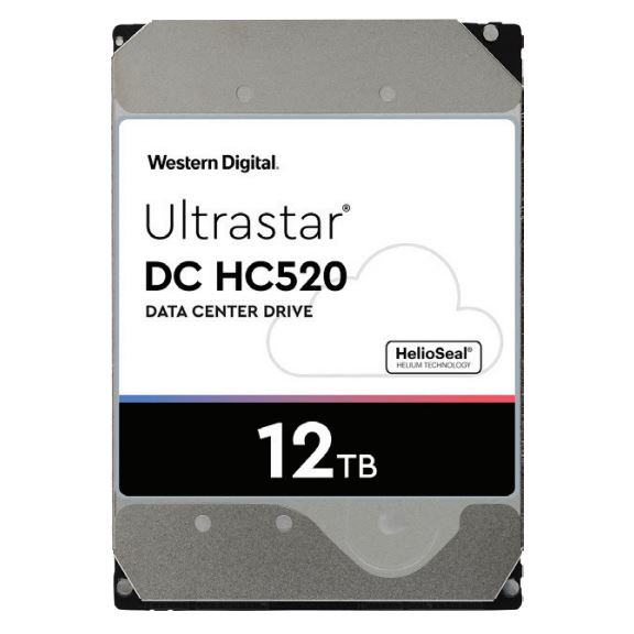 12TB WD DC HC520 3.5" 7200rpm SATA szerver winchester (0F29590) (0F29590)