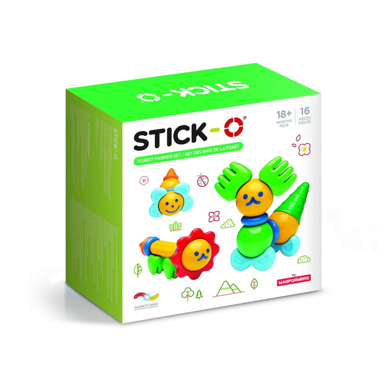 Magformers Blocks Stick- O Erdei barátok 16 darabos építő készlet (005-902002)