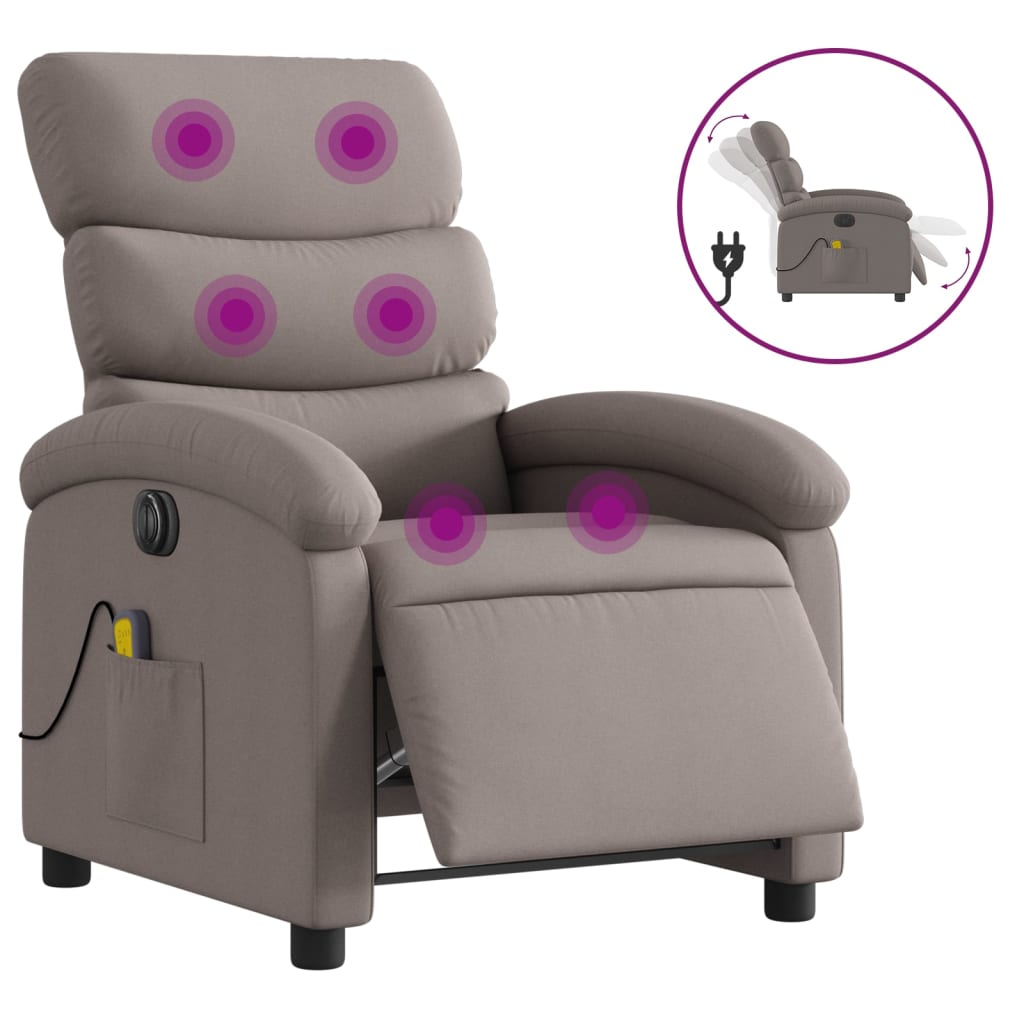 tópszínű szövet elektromos dönthető masszázsfotel (3203974)