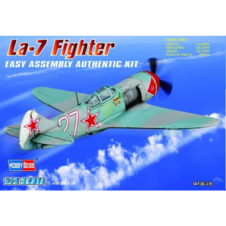 HobbyBoss La-7 Fighter vadászrepülőgép műanyag összeépíthető makett (1:72) (MHB-80236)