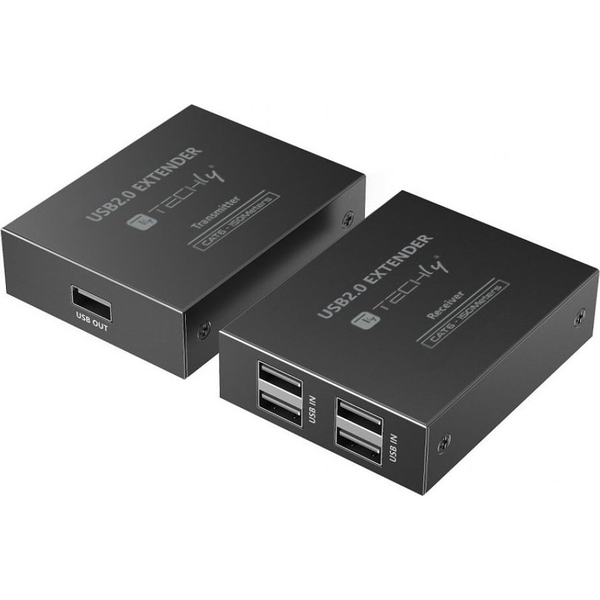 Techly IUSB-EXTEND1504P AV forlænger AV sender & modtager Sort