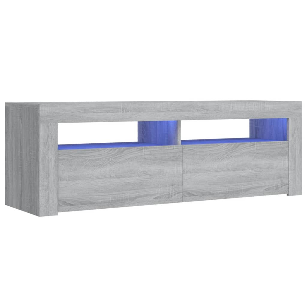 szürke sonoma színű TV-szekrény LED-lámpákkal 120 x 35 x 40 cm (815688)