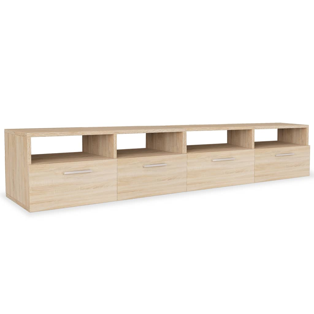 2 db tölgyfa színű faforgácslap TV szekrény 95 x 35 x 36 cm (275111)