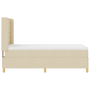 Pat box spring cu saltea & LED, crem, 100x200 cm, textil