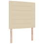 Pat box spring cu saltea & LED, crem, 100x200 cm, textil