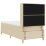 Pat box spring cu saltea & LED, crem, 100x200 cm, textil