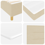 Pat box spring cu saltea & LED, crem, 100x200 cm, textil