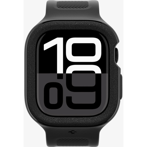 Spigen VAULT PRO pótszíj (egyedi méret, matt, ütésállóság + szilikon keret) FEKETE Apple Watch Series 10 42mm (ACS09390)