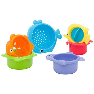 Playgo: Egymásba rakható fürdőjáték szett, vízi állatok - 6 db-os (19105) (19105)