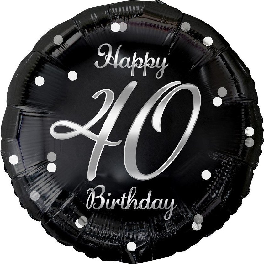 Happy Birthday 40 B&C Silver Fólia Lufi - 36 cm (GODA2486)