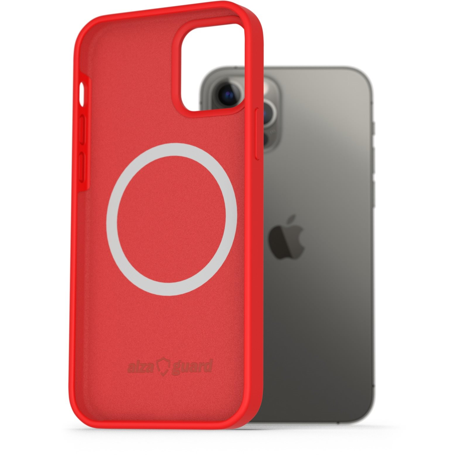 AlzaGuard Silicone Case Compatible with Magsafe iPhone 12/12 Pro piros tok (AGD-PCMS14R)
