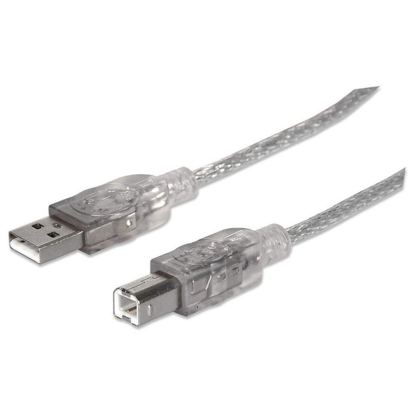 Manhattan 345408 USB kabel 5 m USB 2.0 USB A USB B Stříbrná