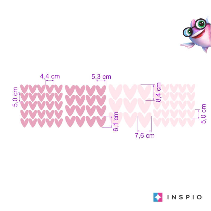 Falmatricák lányoknak - Rózsaszín szivecskék (9535f)