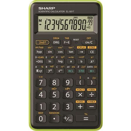 Sharp EL-501T калкулатор Джоб Научен Черен, Зелен
