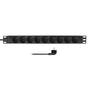 LogiLink 19" PDU 9x Type-E francia/belga szabványos kimenet elosztó fekete (PDU9F03)