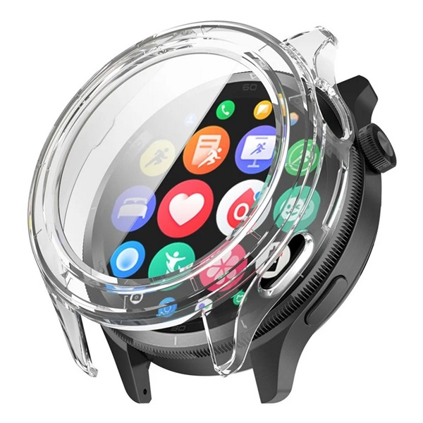 gigapack Műanyag keret (BUMPER, ütésállóság + kijelzővédő üveg) ÁTLÁTSZÓ Xiaomi Watch S4 " csomagolás" (GP-167161)