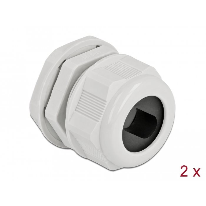 Delock Kábel tömszelence PG29 két kábelbemenettel 2 db. Szürke (60390) (60390)