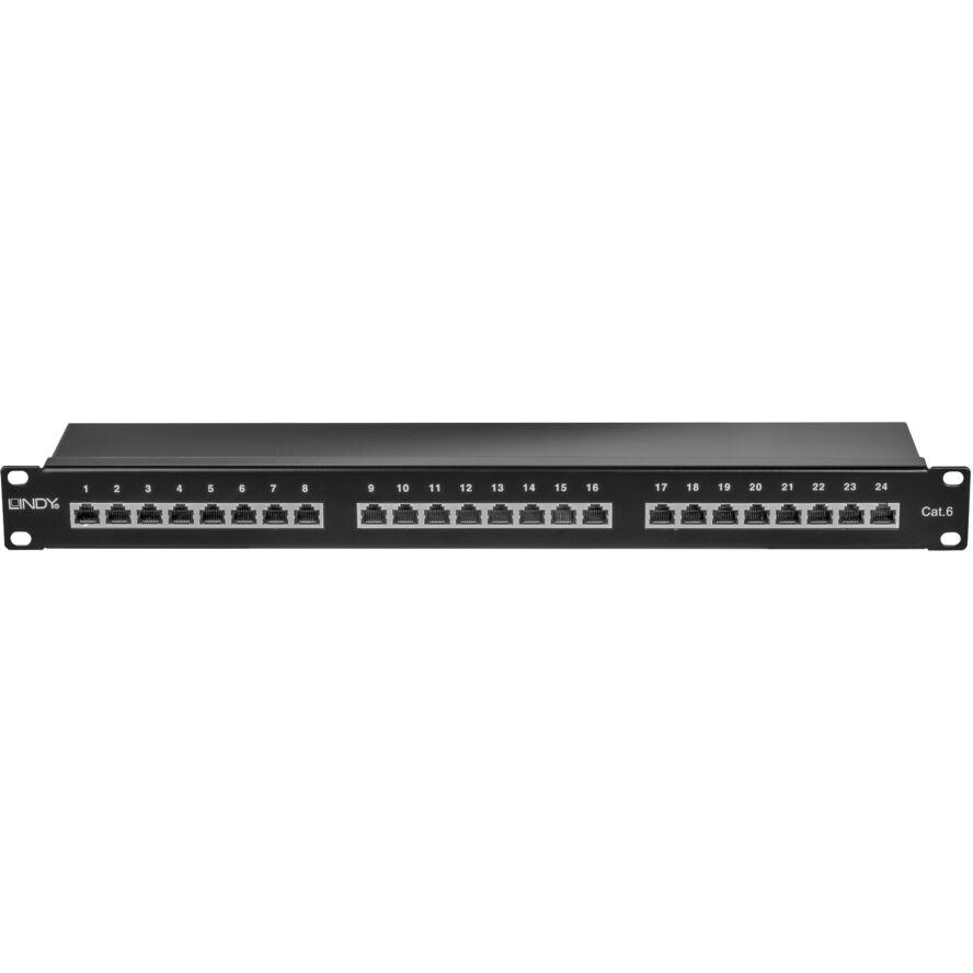 LINDY Cat6 Patchpanel 24p STP 1HE Schwarz (25990)