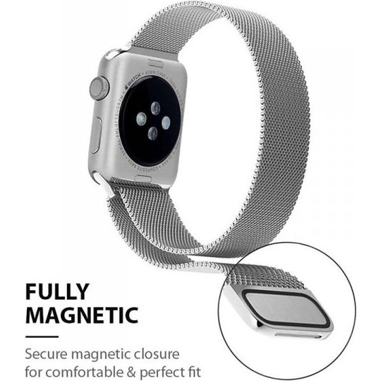 Crong Crong Milano Steel - Apple Watch Stainless Steel Strap 42/44 mm (Silver)