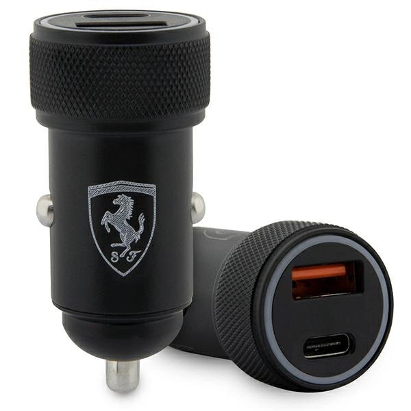 CG MOBILE FERRARI autós töltő USB+Type-C aljzat (36W, PD gyorstöltő 3.0) FEKETE (FECCMENK)