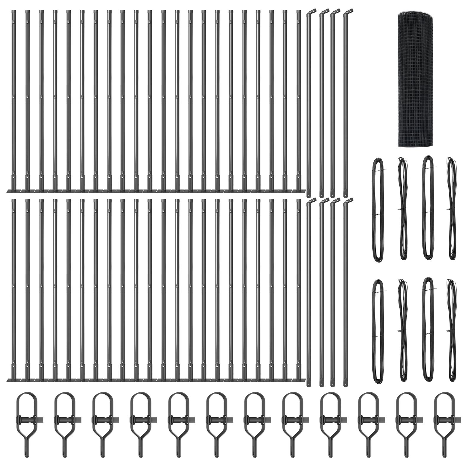 Hegesztett Drótkerítés 13 Félcső Oszloppal Szürke 0.5x100 m Acél (3352606)