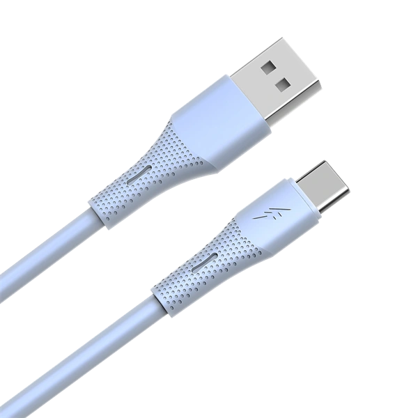 AVAX CB3302 18W USB-A – USB-C gyorstöltő szilikon kábel, 1.5 m, világoskék (AVAX_CB3302)