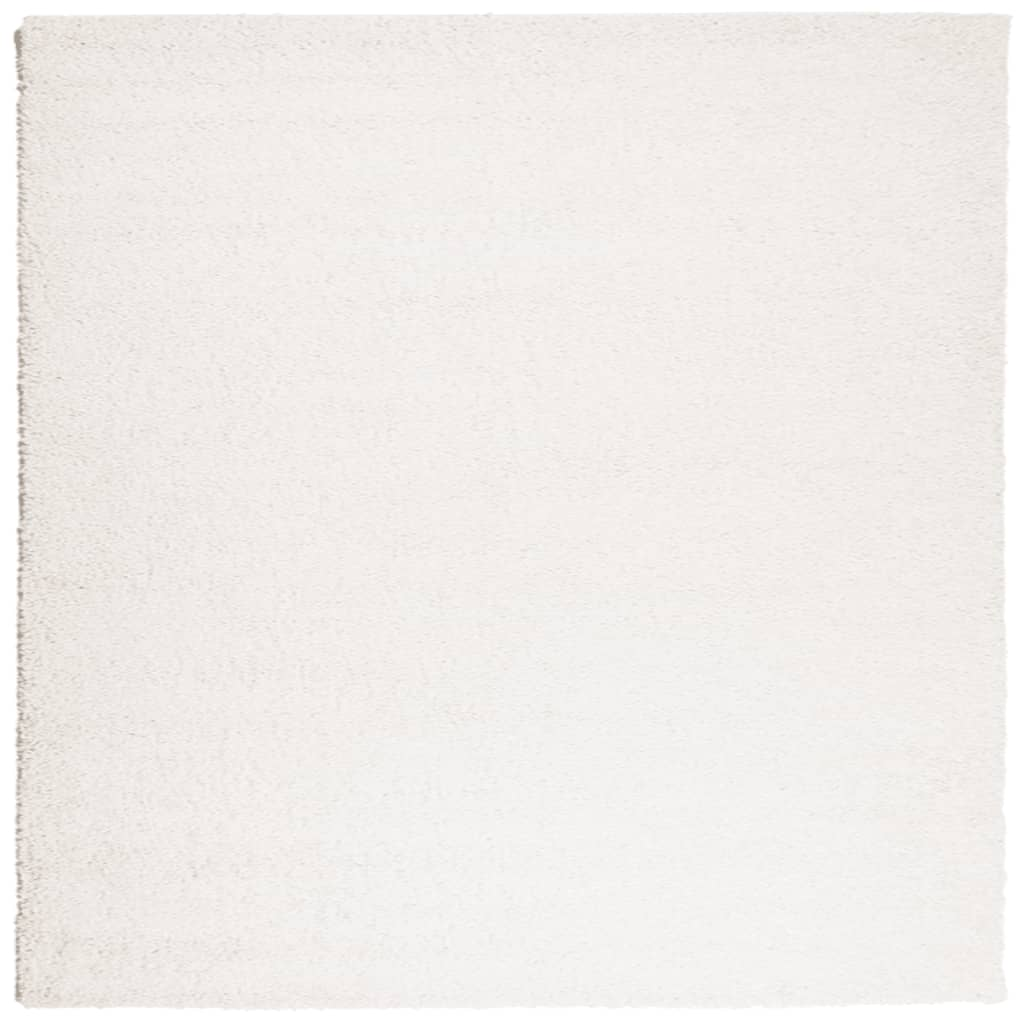 krémszínű hosszú szálú bozontos modern szőnyeg 160 x 160 cm (375236)