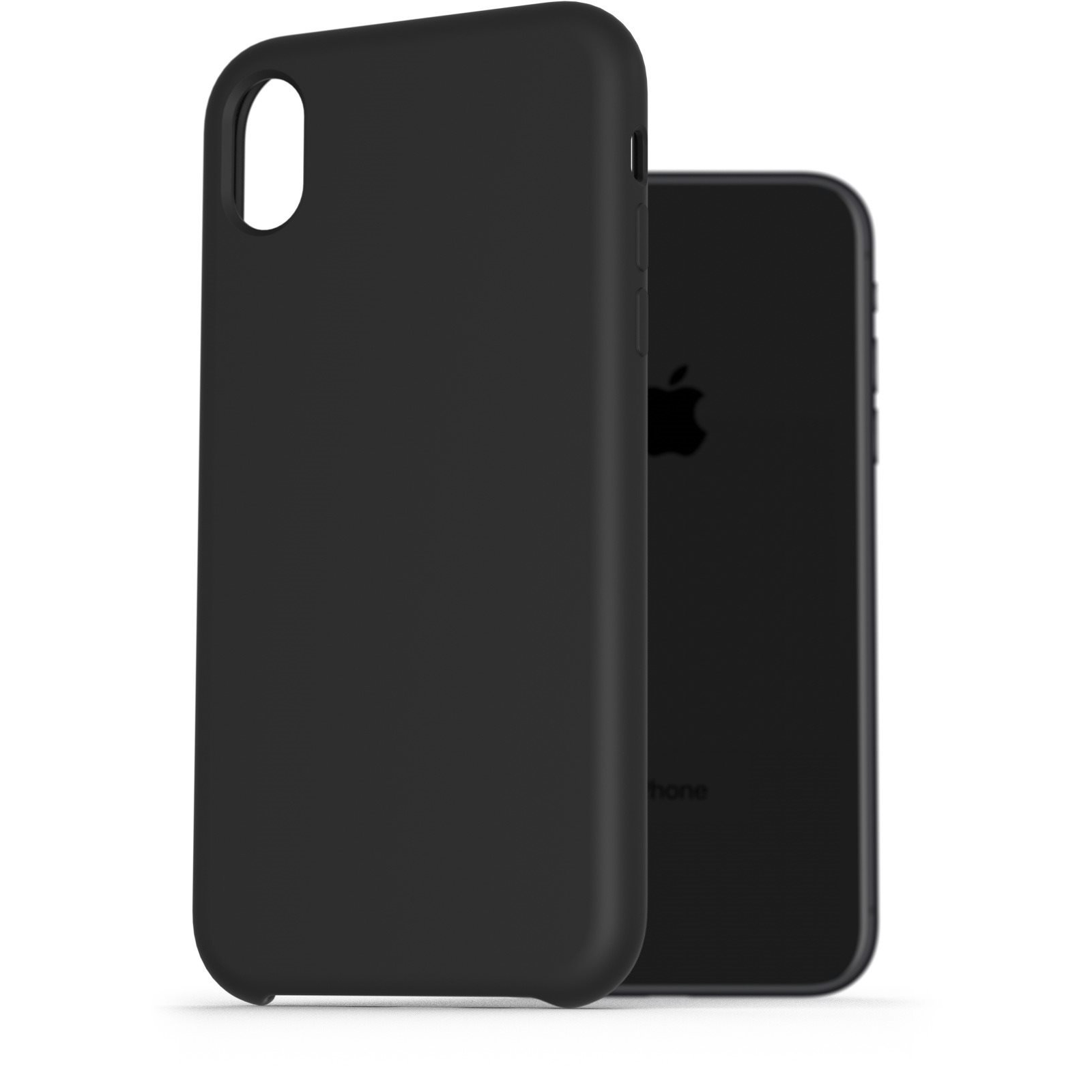 AlzaGuard Premium Liquid Silicone Case iPhone Xr fekete tok (AGD-PCS0005B)