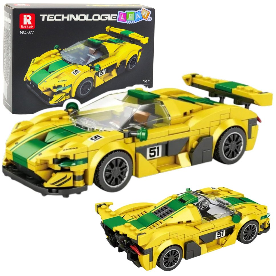 Lean Toys P1 Gtr Versenyautó Építő Készlet Sárga 351 db (28911)