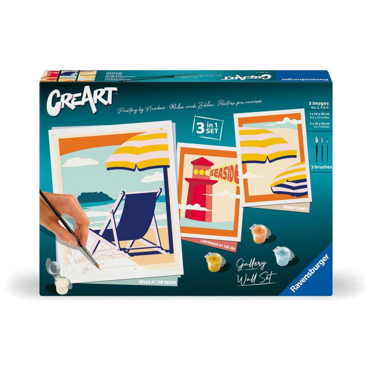 Ravensburger CreArt ART Collection - Tengerparton festmény 3 darabos készlet 24x30cm (23901)