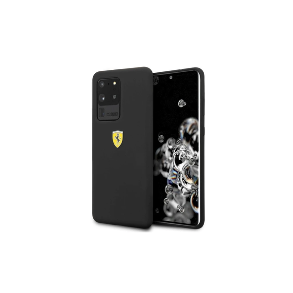 Ferrari kemény tok FESSIHCS69BK a Samsung Galaxy S20 Ultra (G988) készülékhez – Black Silicone Collection – fekete