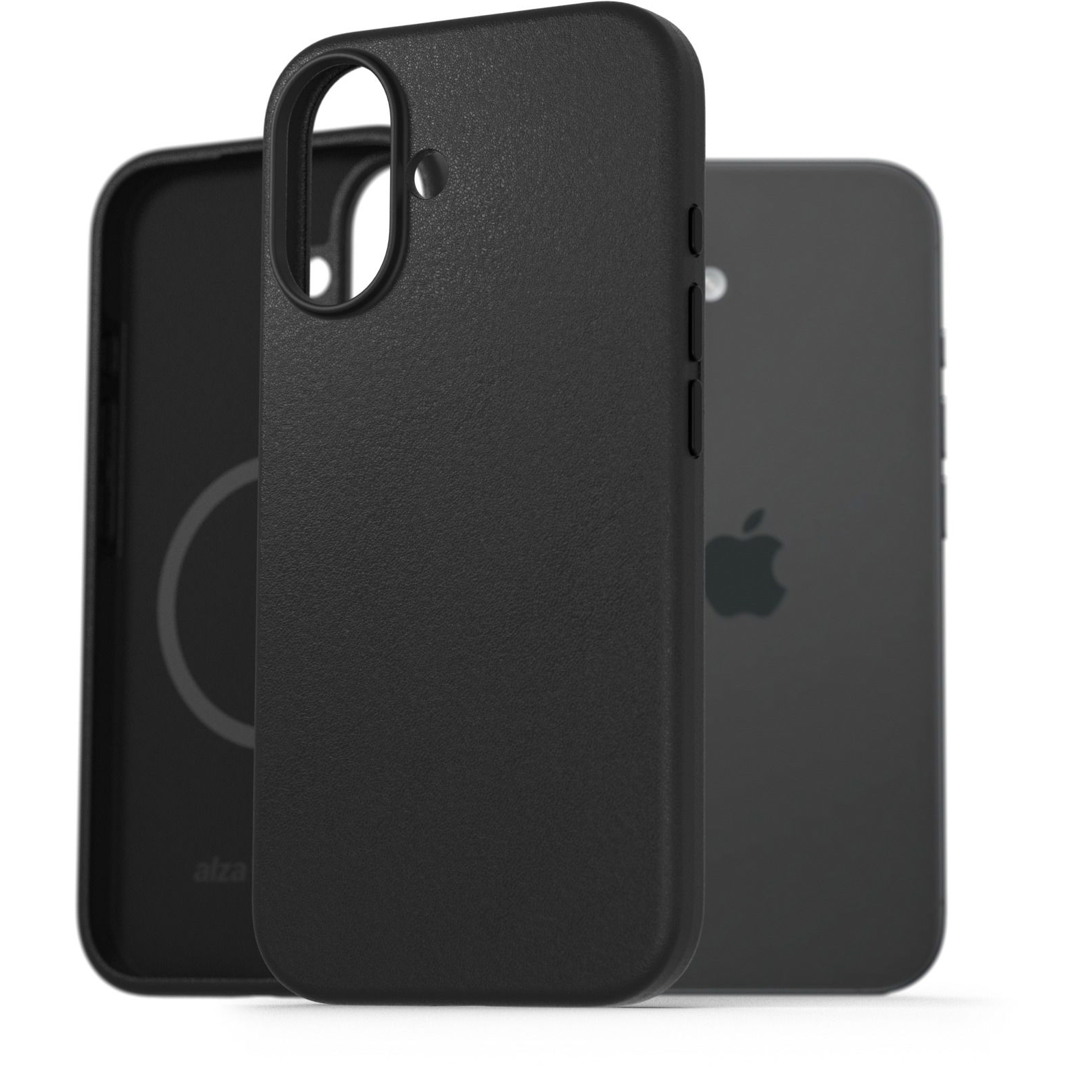 AlzaGuard iPhone 16 Magsafe fekete bőr tok (AGD-GLCM9B)