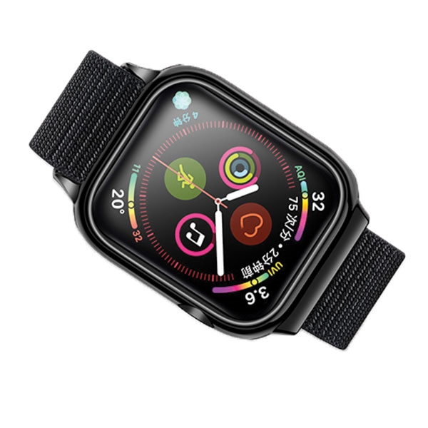 USAMS Pasek z etui Apple Watch 4/5/6/7/SE 44/45mm. czarny/black ZB74IW1 (US-ZB074)
