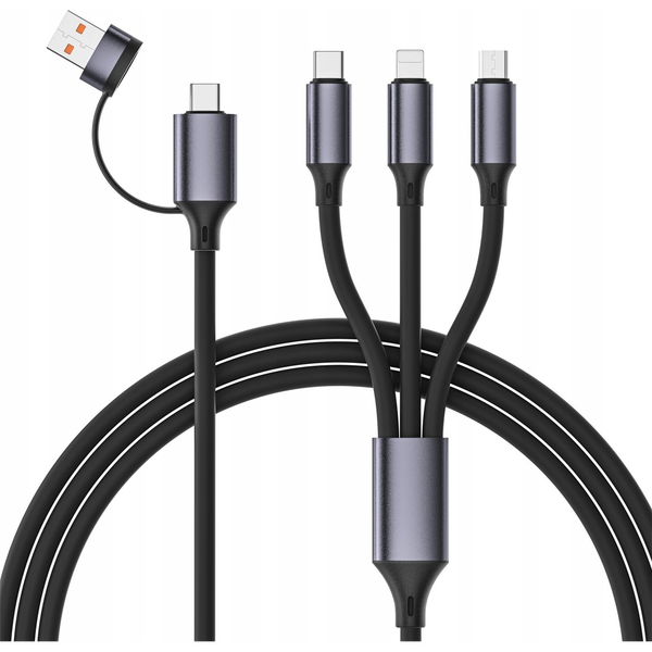Kabel Gembird USB - USB typ C / microUSB / Lightning 1,5 m černý