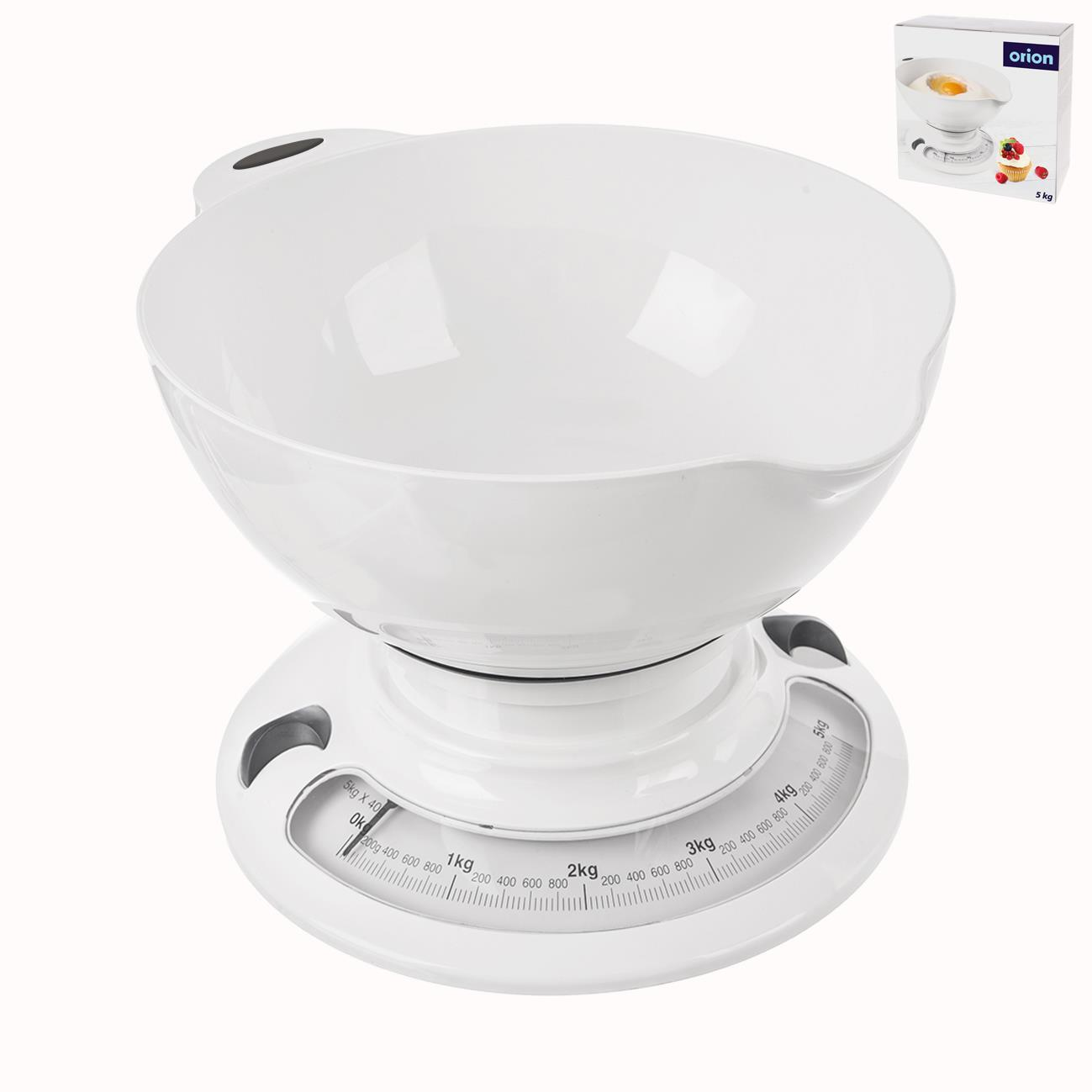 ORION Mechanikus mérleg 5 kg UH + tál 2,7 l fehér (131813)