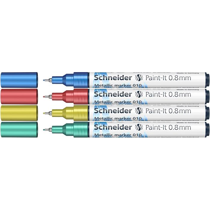 Schneider Paint-it 010 0,8mm Akril marker készlet - Vegyes színek (4 db / csomag) (ML01011502)