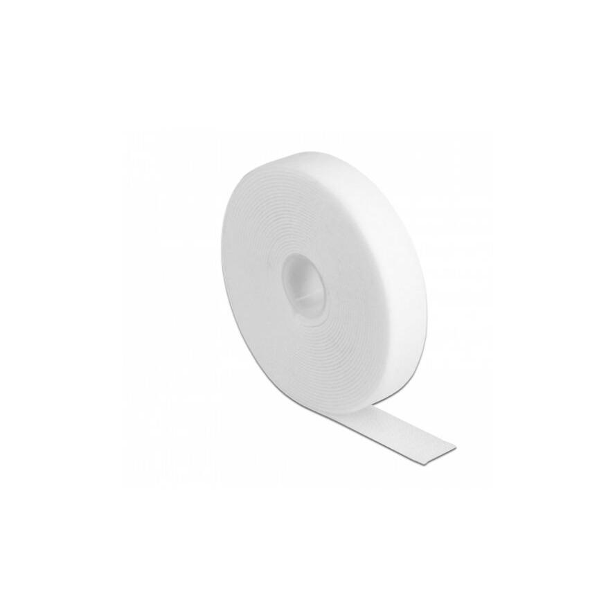 Delock Velcro fehér ragasztó szalag guriga Hx 5 m x Sz 20 mm (18381)
