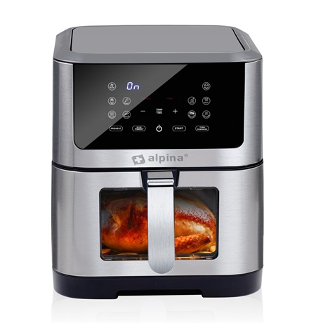 Alpina 24542 AirFryer Okos Forrólevegős sütő 8L 1800 Watt - Szürke (24542)
