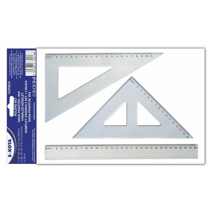 Sakota CCP2018 Műanyag Vonalzókészlet - 3 darabos (CCP2018)
