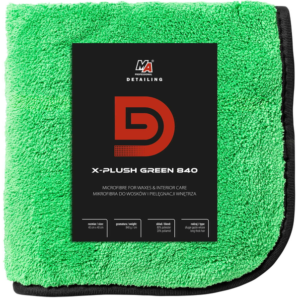 MA Professional Detailing X-PLUSH GREEN 840GSM bolyhos mikroszálas kendő
