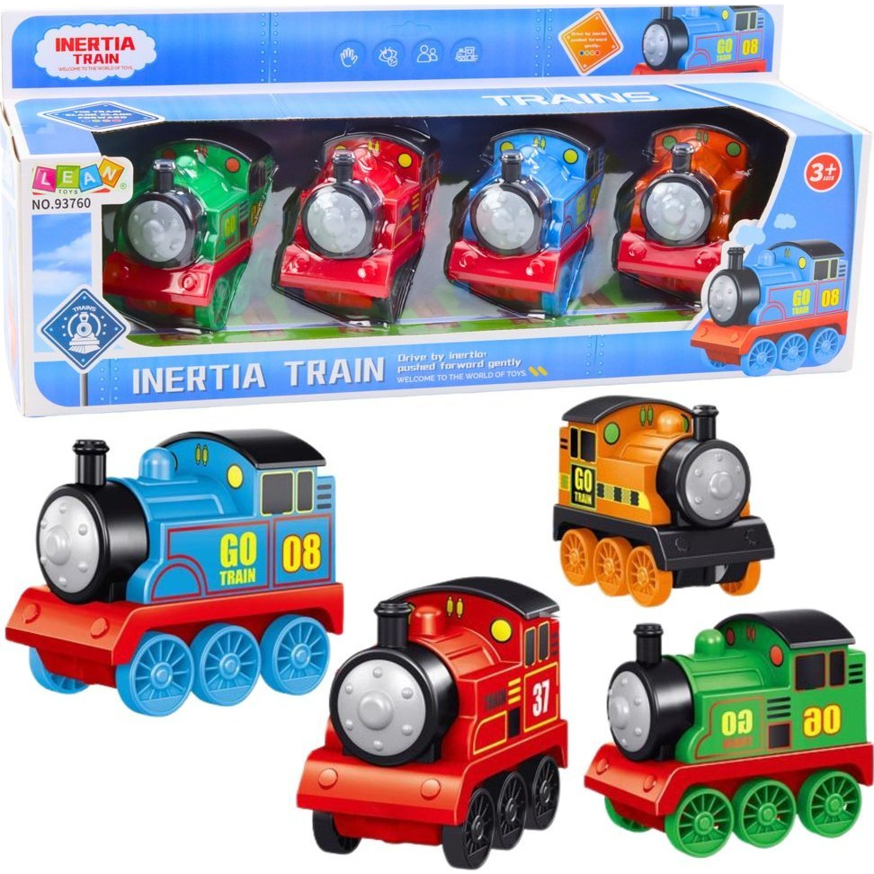 Motoros Mozdony Készlet Színes Vonatok 4db (22710)