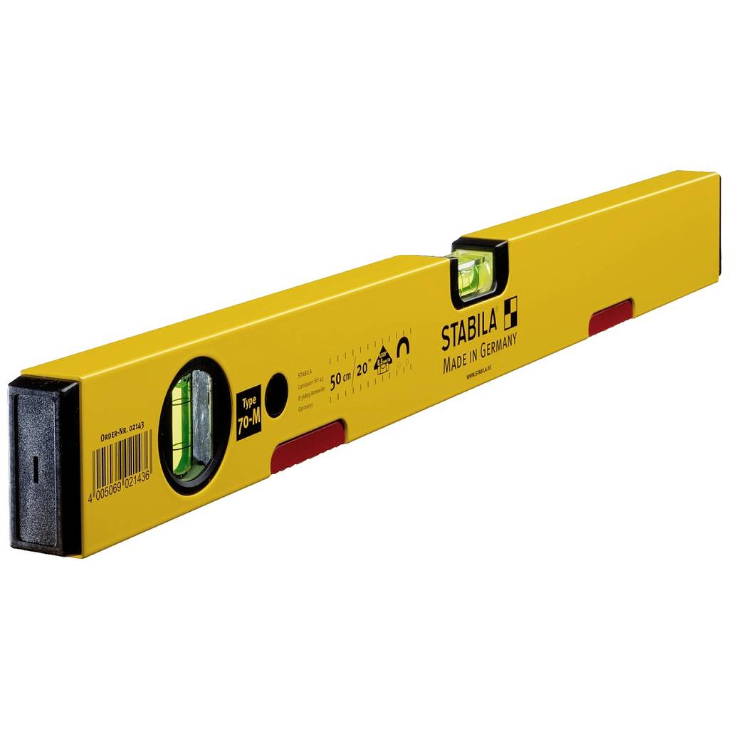 Stabila Type 70 M, 50 cm Könnyűfém vízmérték 50 cm 0.5 mm/m (2143) (2143)
