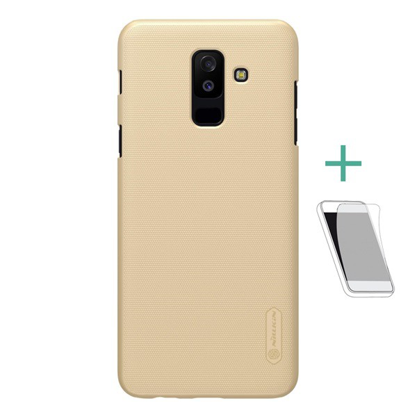 NILLKIN SUPER FROSTED műanyag telefonvédő (gumírozott, érdes felület + képernyővédő fólia) ARANY [Samsung Galaxy A6+ (2018) SM-A605F] (5996457768677)