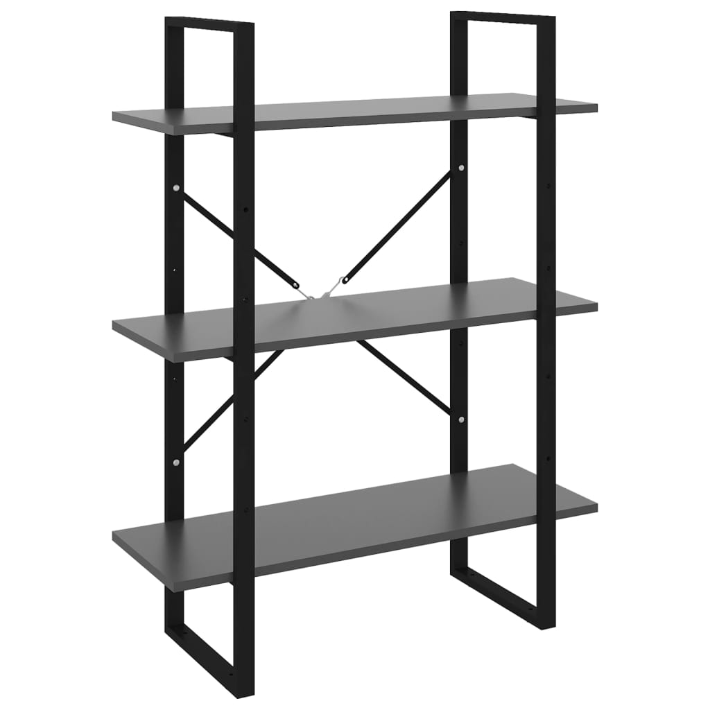 szürke forgácslap könyvszekrény 80 x 30 x 105 cm (806529)