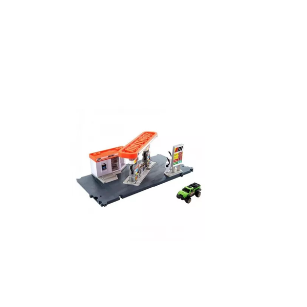 Matchbox: Benzinkút játékszett 1 darab kisautóval
