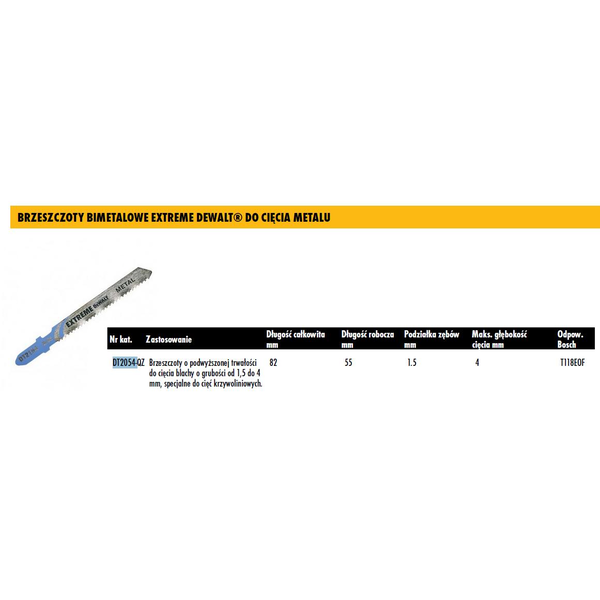DeWALT DT2054 fém fűrészlap 82mm BiM 5 db